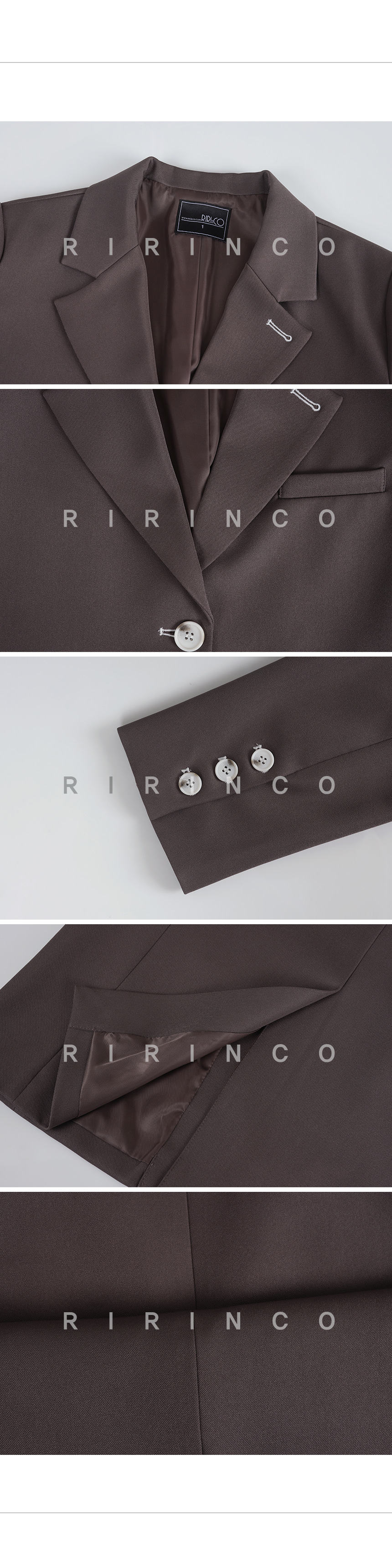 RIRINCO 配色シングルボタンテーラードジャケット