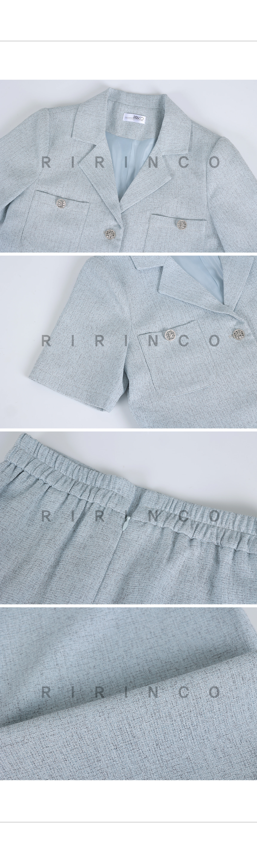 RIRINCO ツイードクロップドジャケット＆ロングスカートセット