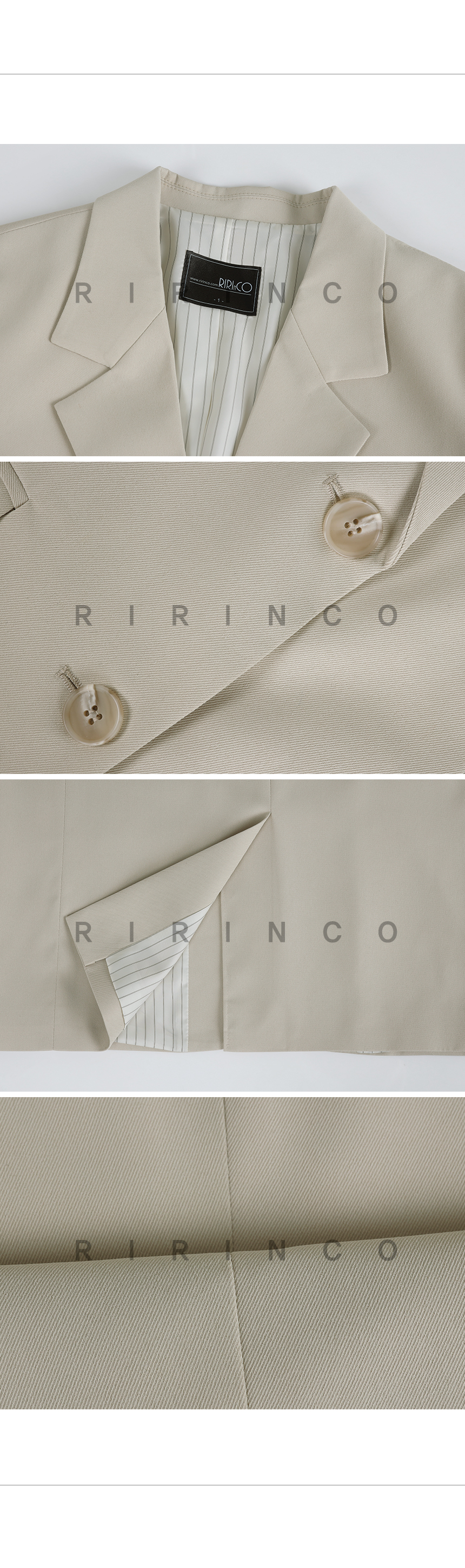 RIRINCO テーラードカラーネックオーバーフィットジャケット