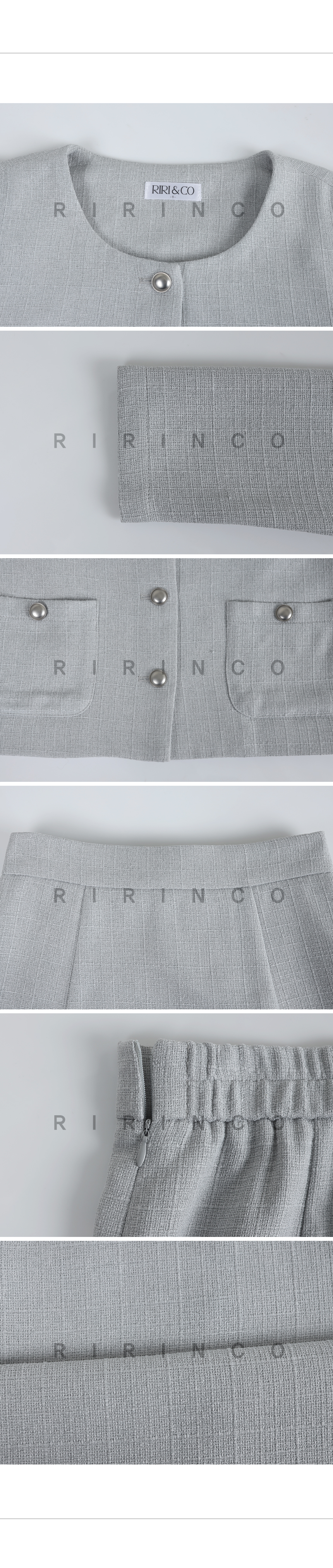 RIRINCO ツイードクロップドジャケット&ロングスカート上下セット