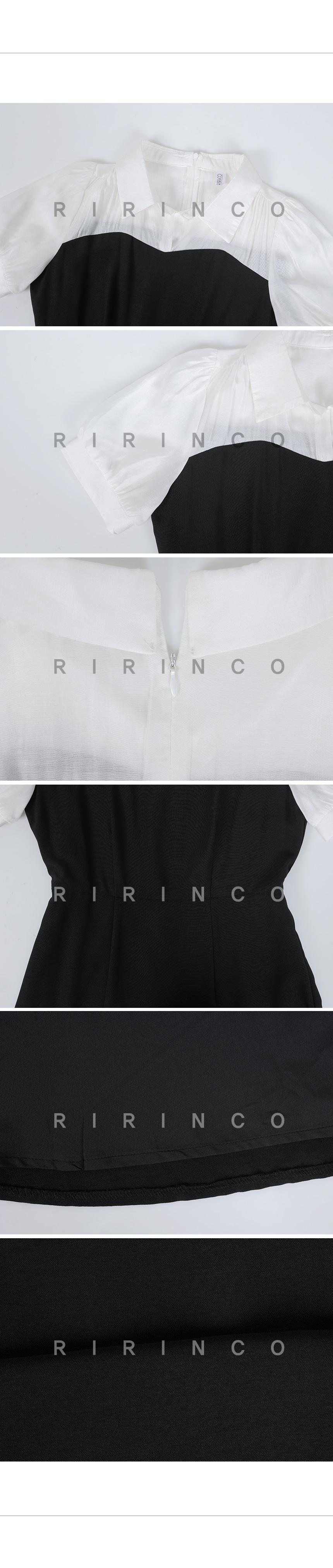 RIRINCO 配色オープンカラーマーメイドワンピース
