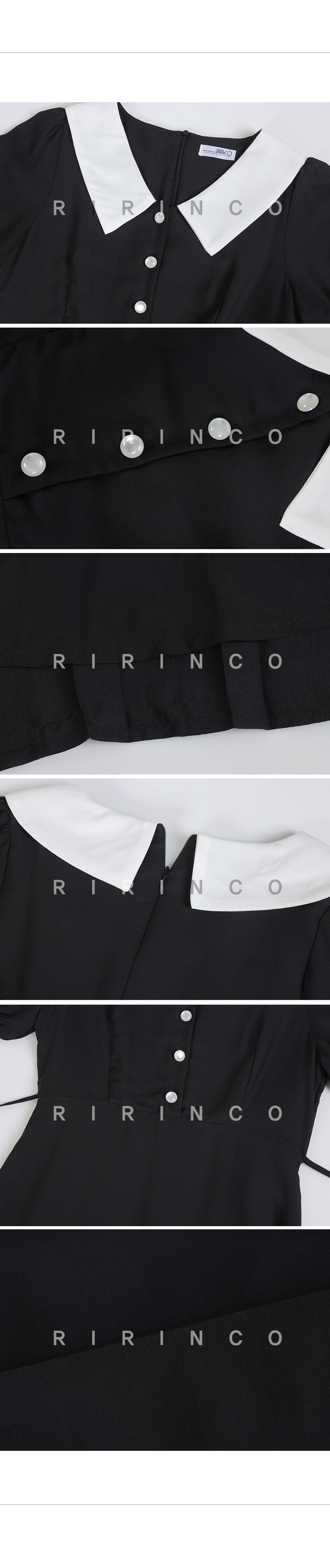 RIRINCO 配色カラープリーツロングワンピース