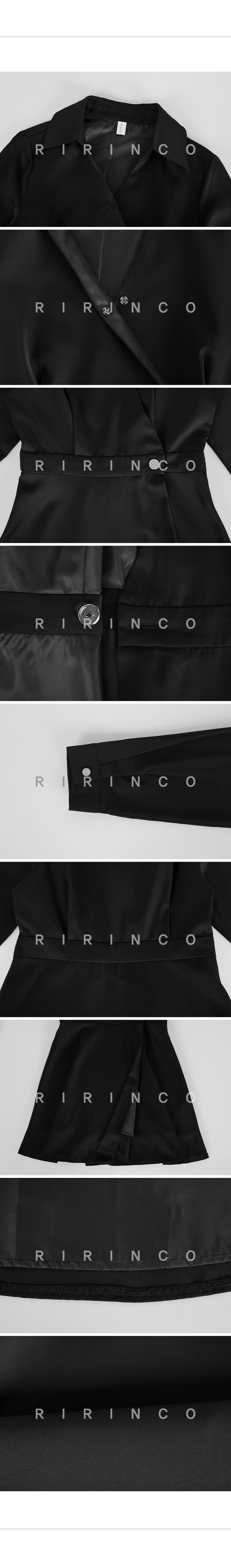 RIRINCO オープンカラーボタンラップミニワンピース