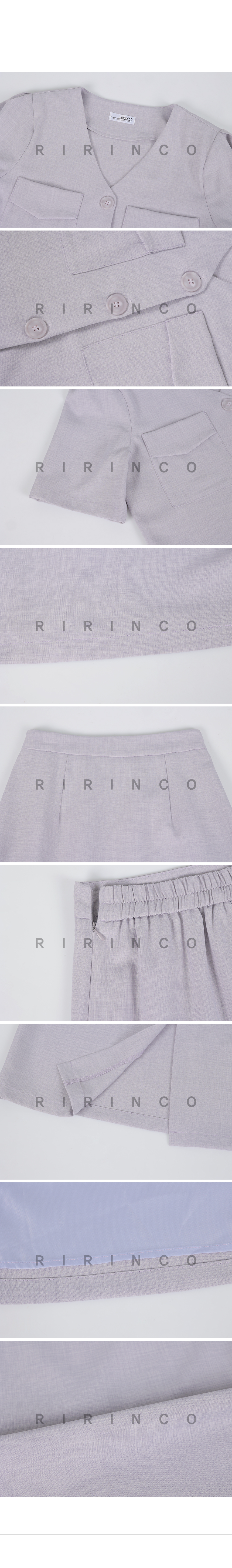 RIRINCO ポケットジャケット＆ウエストゴムスカートツーピースセット