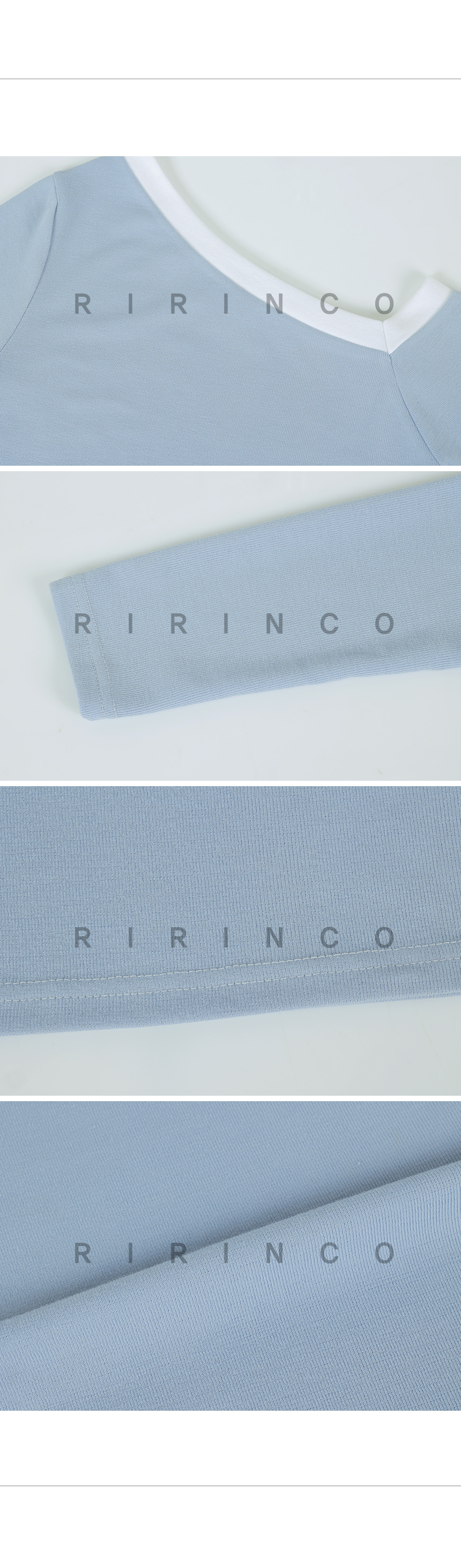 RIRINCO 配色ワンショルダーTシャツ