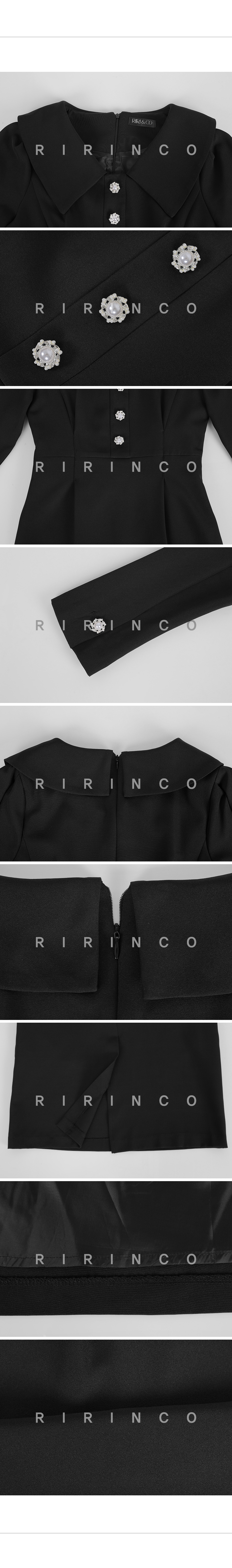 RIRINCO [ウェディング] ビッグカラーキュービックボタンロングワンピース