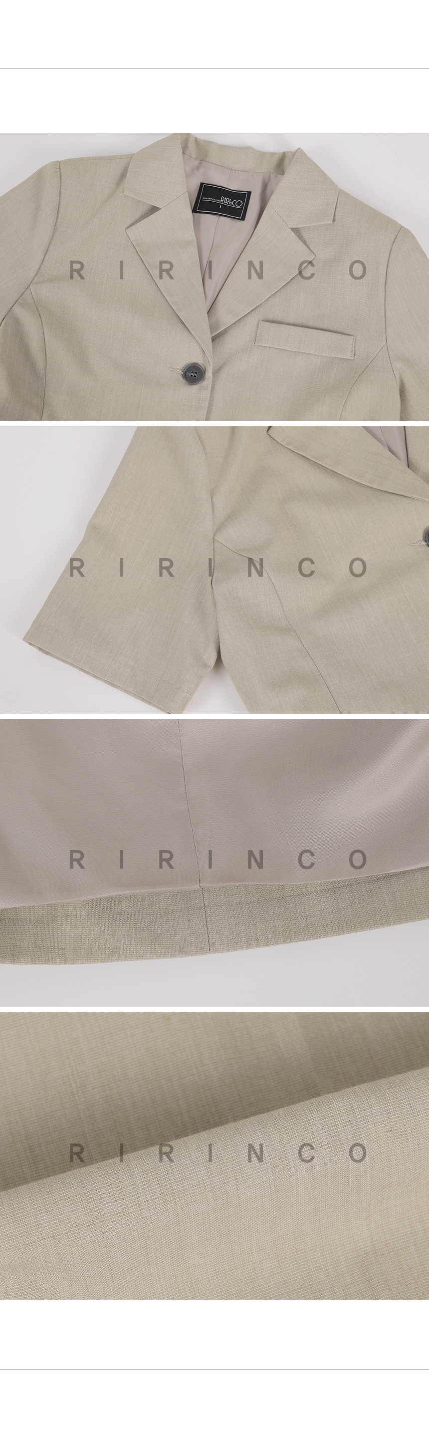 RIRINCO テーラードカラークロップドツーピースジャケット