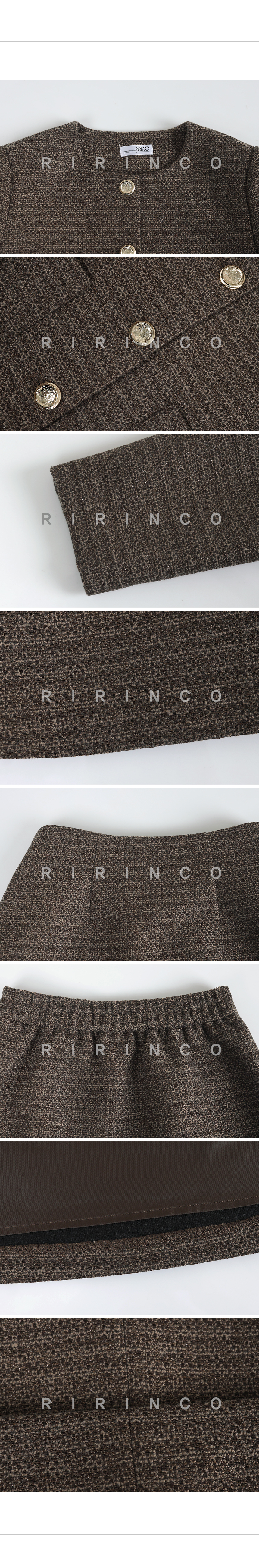 RIRINCO ツイードジャケット&後ろゴムミニスカート上下セット